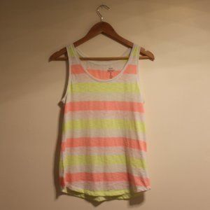 Gap Pink, White & Yellow Striped Tank Top